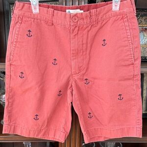 Men's J Crew Nantucket Red Anchor Embroidered Shorts 31